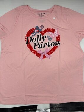 Torrid Dolly Parton Classic Cotton Jersey Tee in Coral Blush